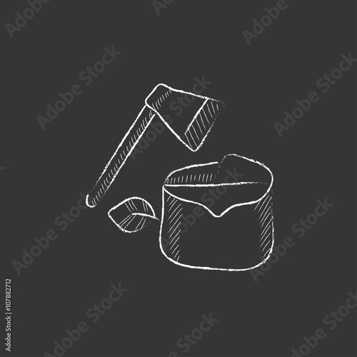 Deforestation. Drawn in chalk icon.