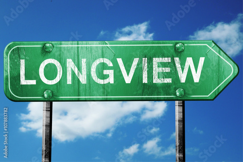 longview road sign , worn and damaged look photo