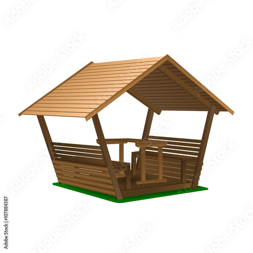 Quadro su tela summerhouse, vector illustration