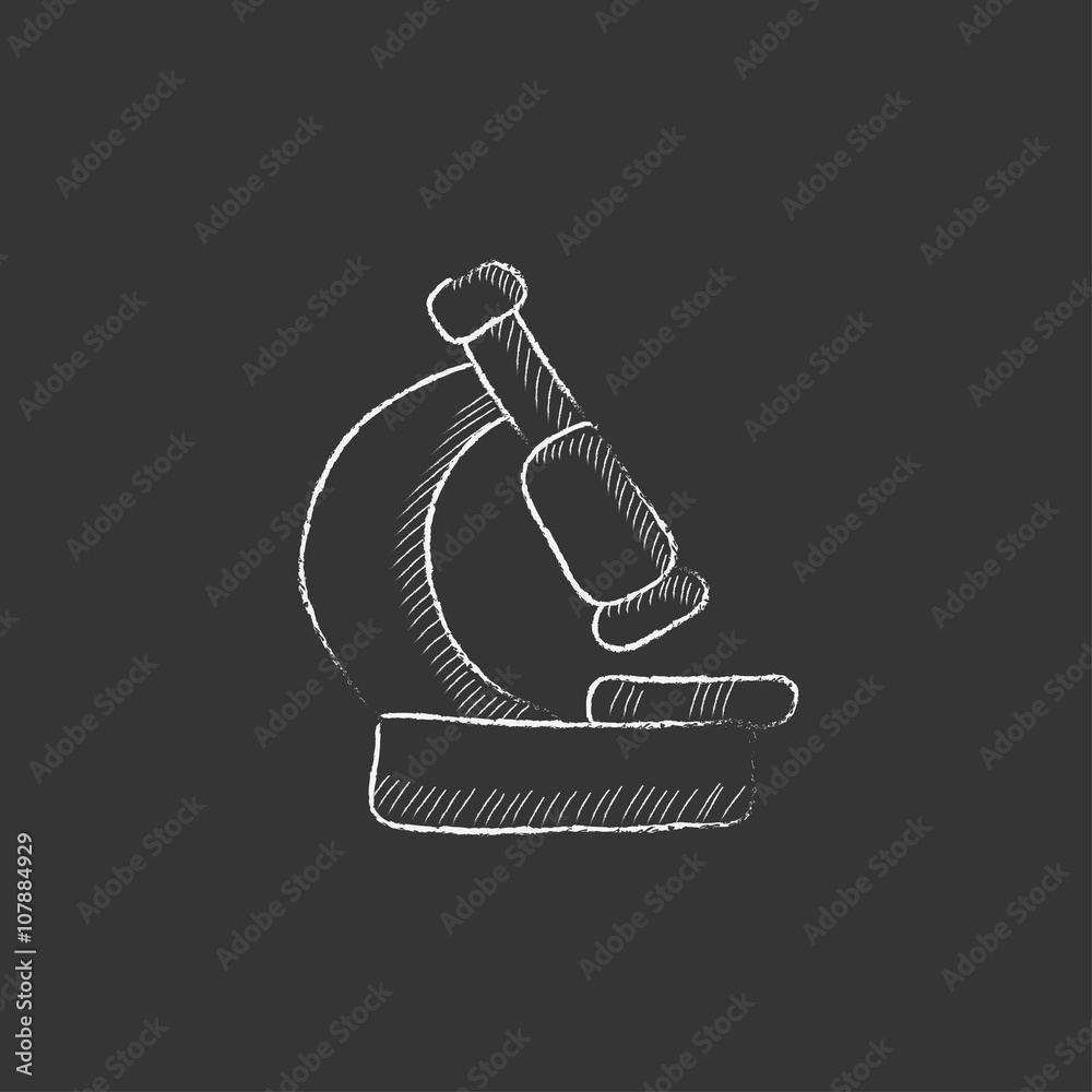 Microscope. Drawn in chalk icon. Microscope. Drawn in chalk icon.