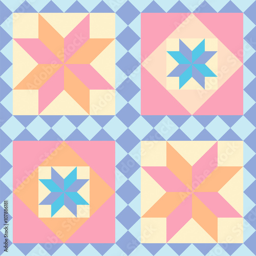 Abstract pattern in patchwork style. Seamless vector.
