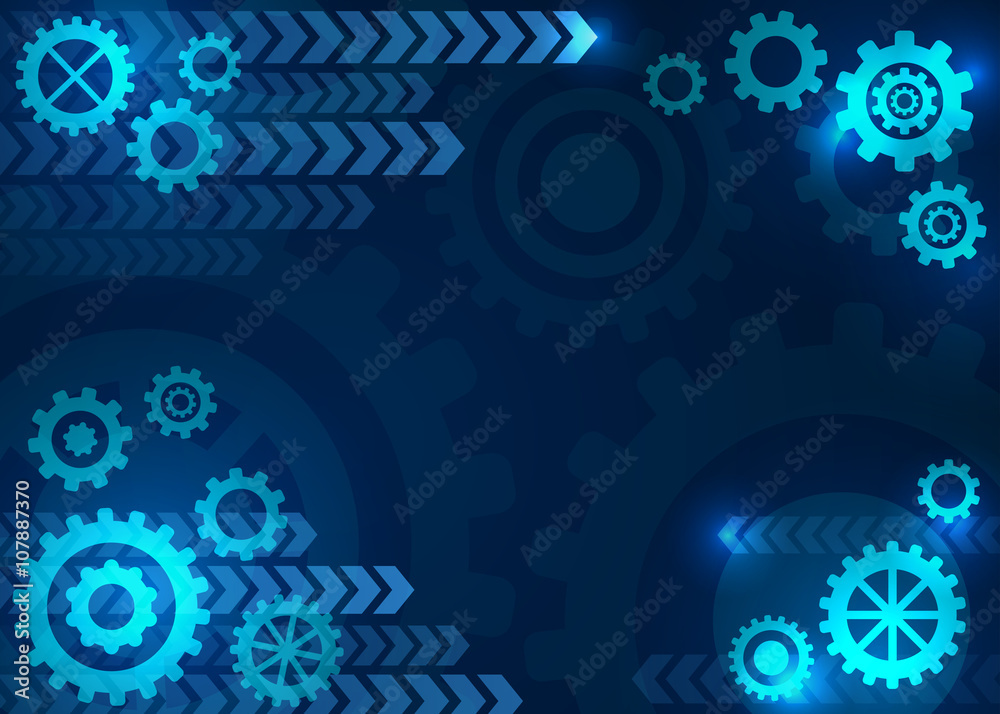 Abstract technical background. Future, gear, wheel, metal. Vector illustration.