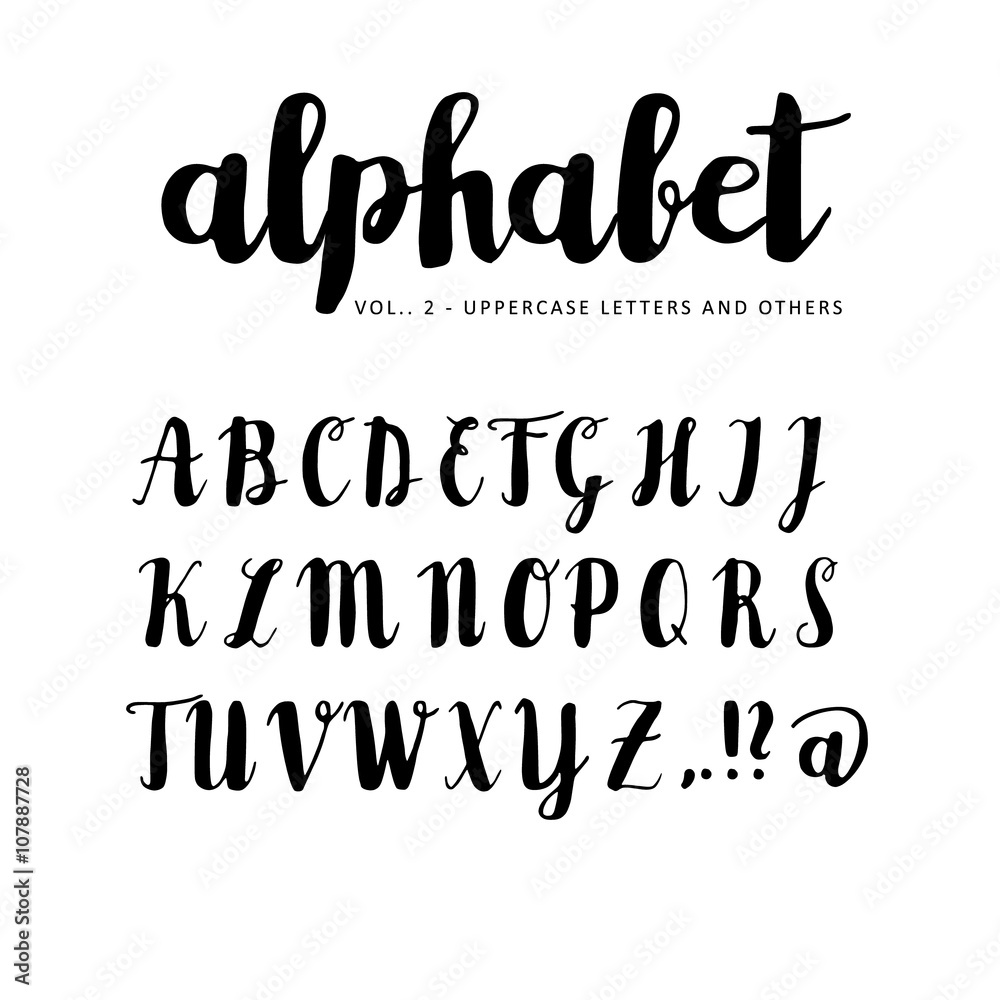 Hand drawn vector alphabet, font, isolated letters written with marker, ink