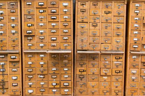 Old wooden card catalog