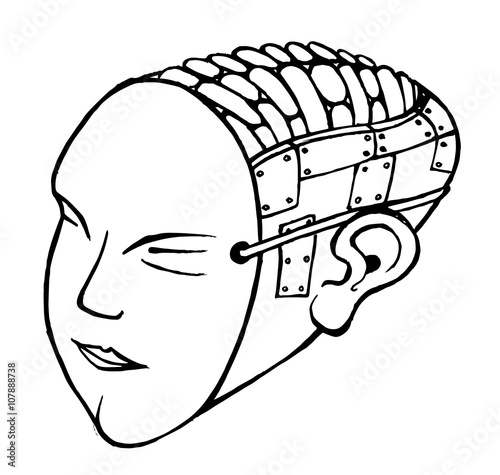 Robot face of business