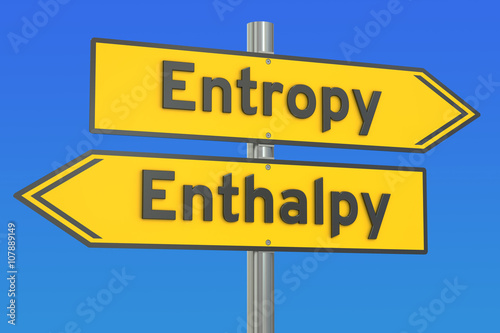 entropy or enthalpy concept, 3D rendering