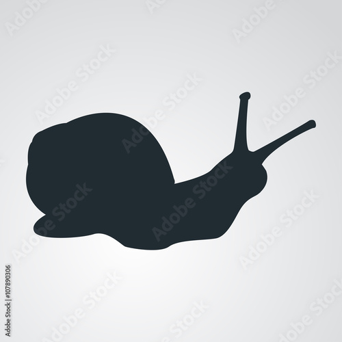Icono plano silueta caracol en fondo degradado