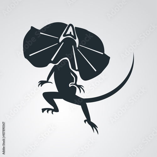 Icono plano lagarto australiano en fondo degradado