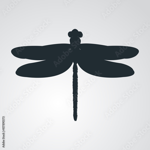 Icono plano libelula en fondo degradado