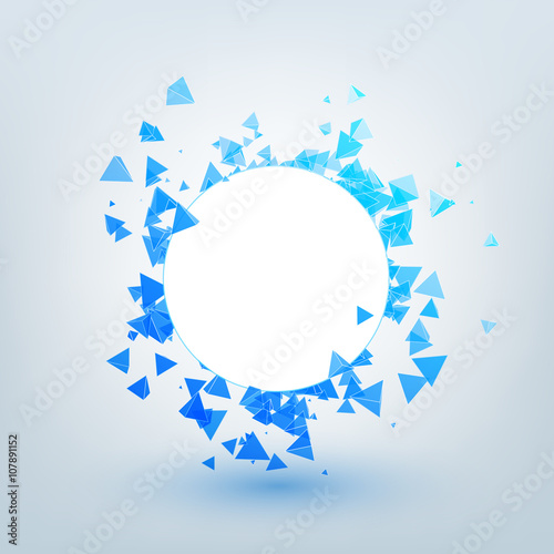 Vector polygonal background. Illustration of abstract shapes with white circle. Background design for banner, poster, flyer.