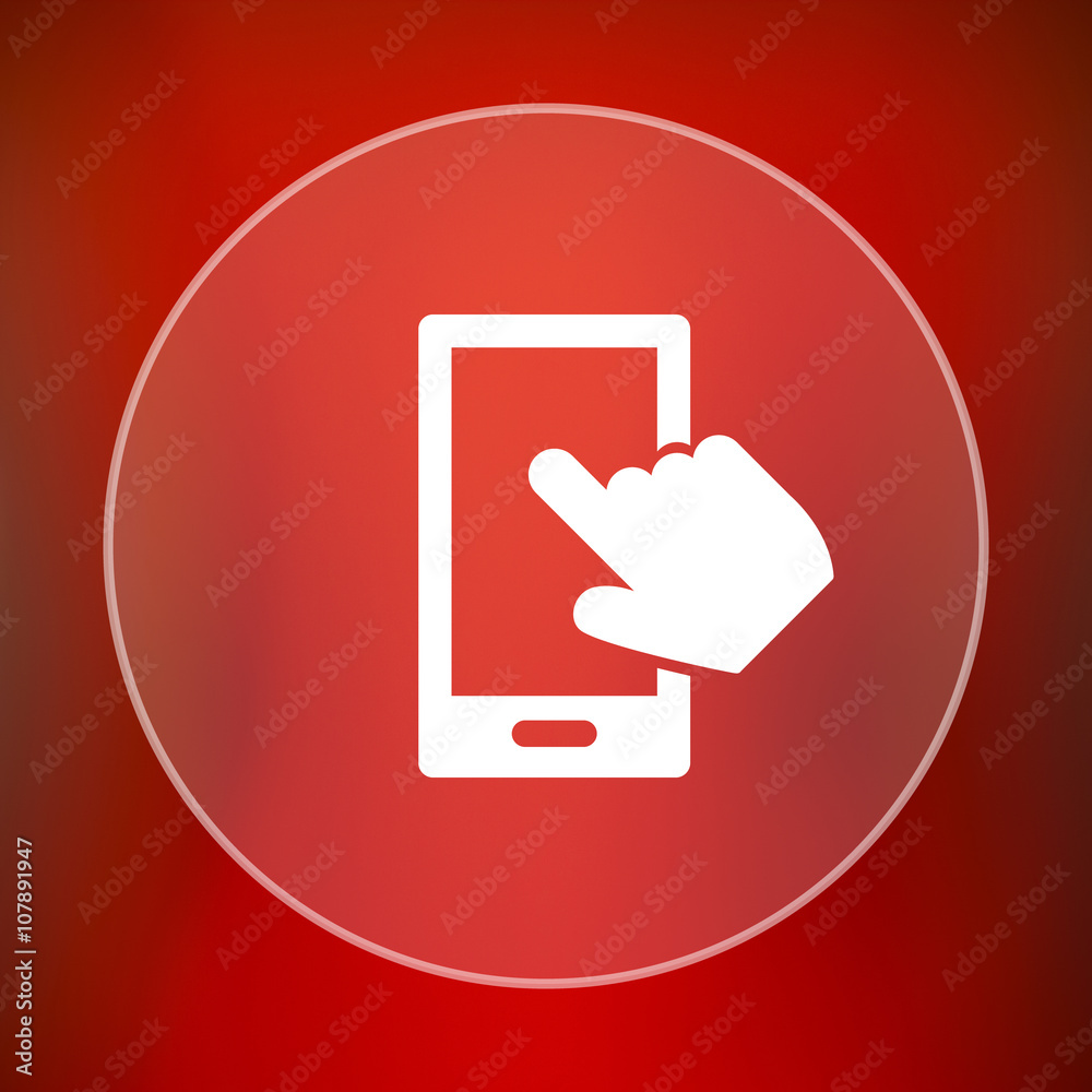 Smartphone with hand icon Smartphone with hand icon