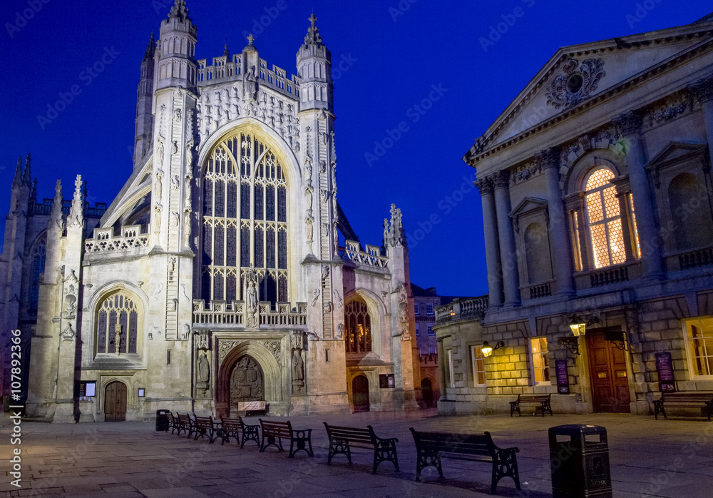 Fototapeta premium Bath Cathedral by night
