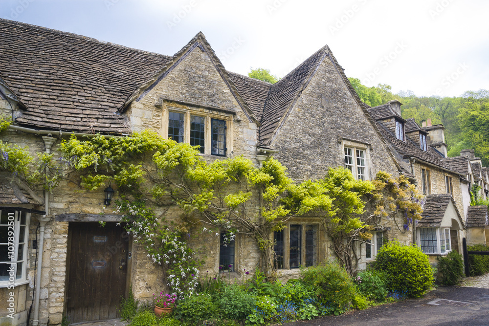 Quaint town of Castle Combe in the Cotswolds of England