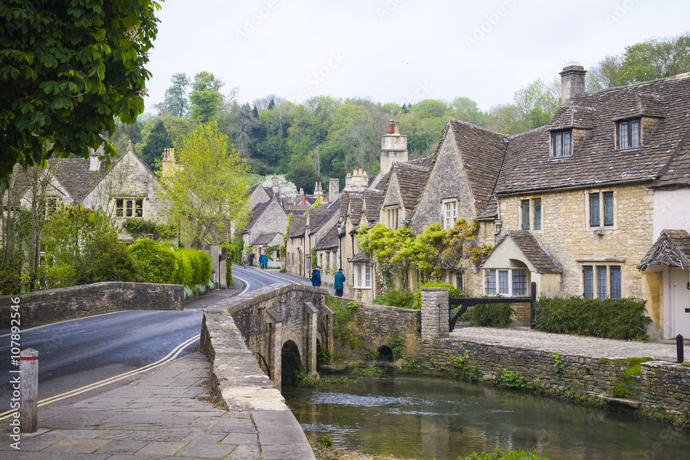 Quaint town of Castle Combe in the Cotswolds of England