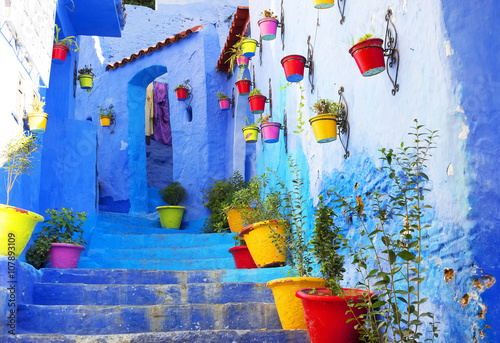 Architectural detail in the Medina of Chefchaouen, Morocco, Africa © Rechitan Sorin