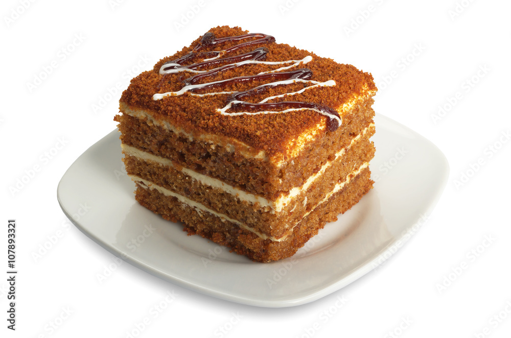 Honey cake in plate Honey cake in plate