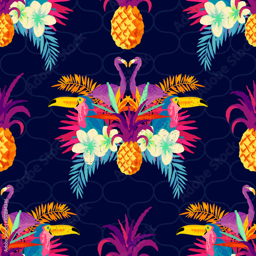 Vivid Tropical Seamless Pattern