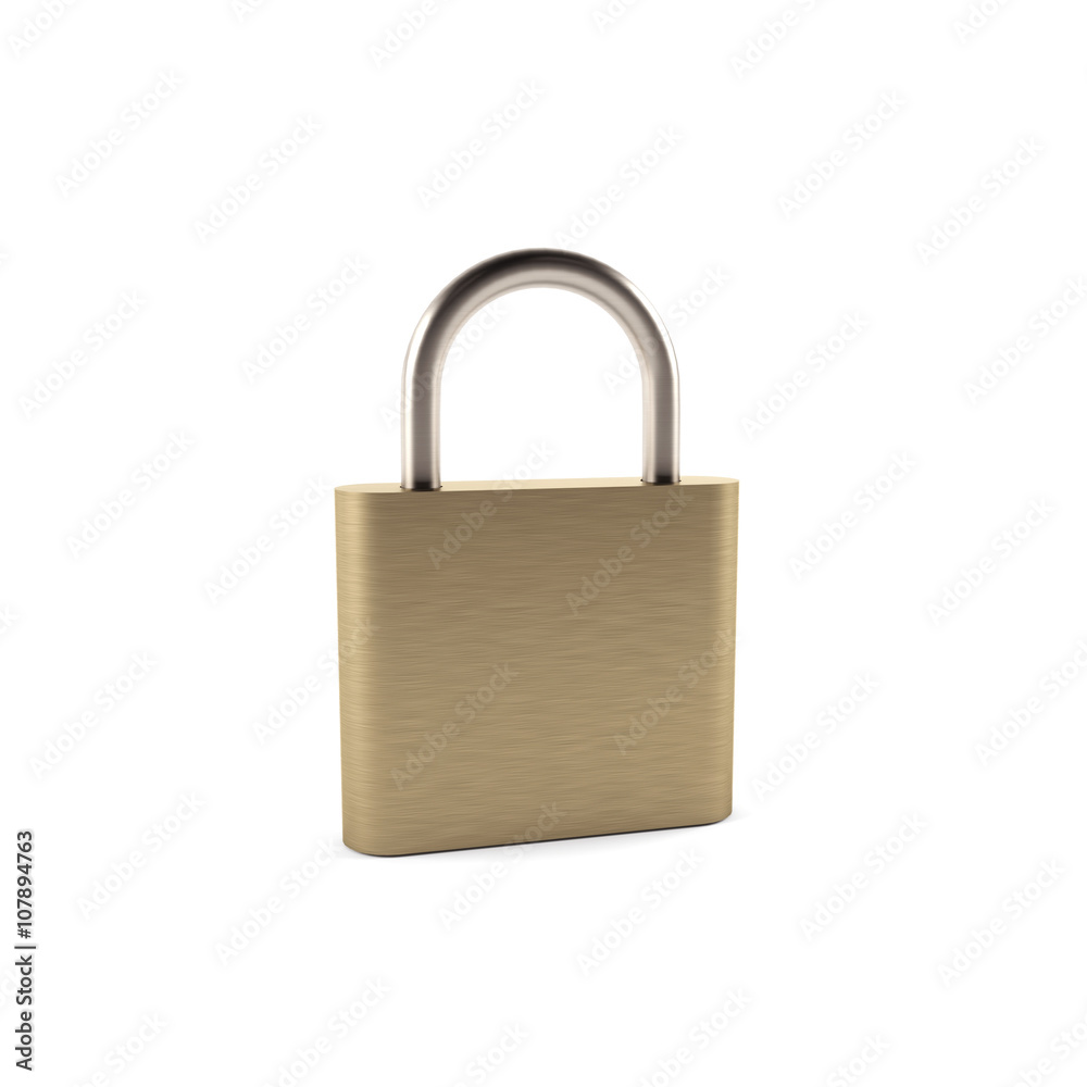 Padlock on a white background. 3D illustration. Padlock on a white background. 3D illustration.