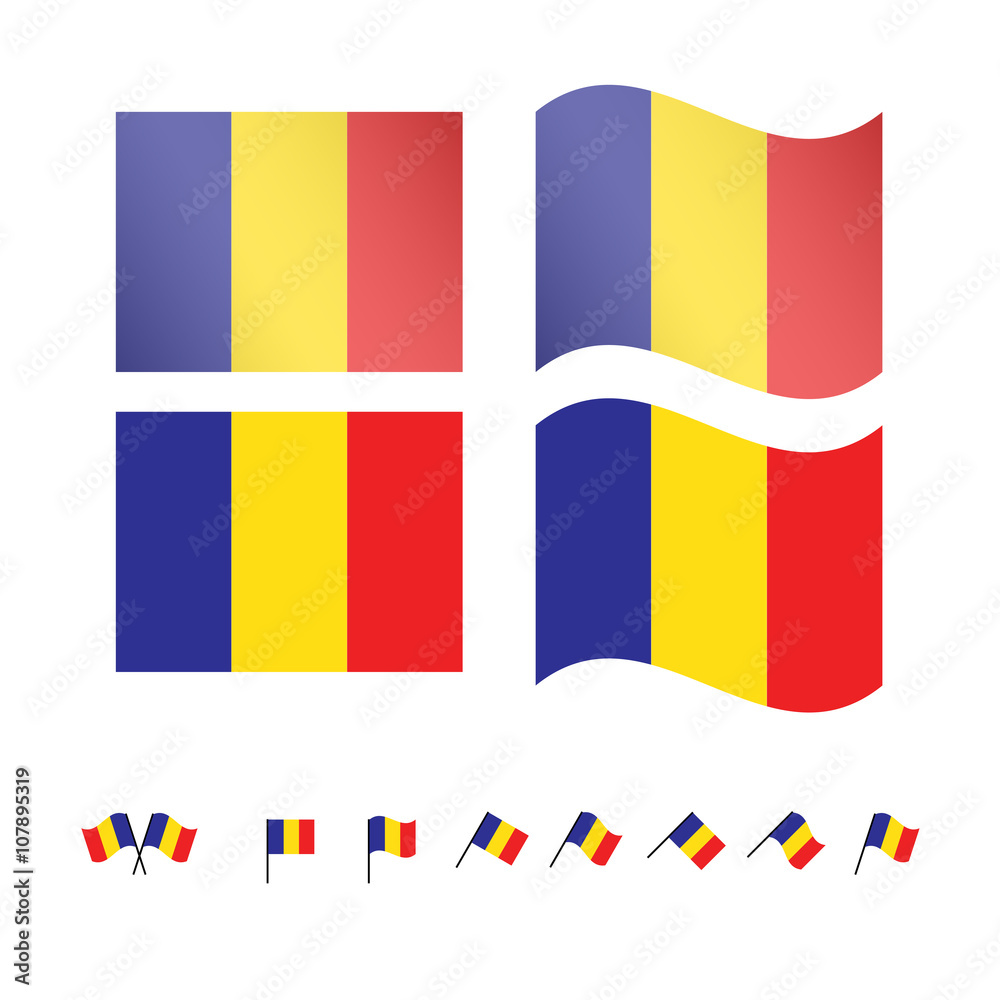 Fototapeta premium Chad Flags EPS 10