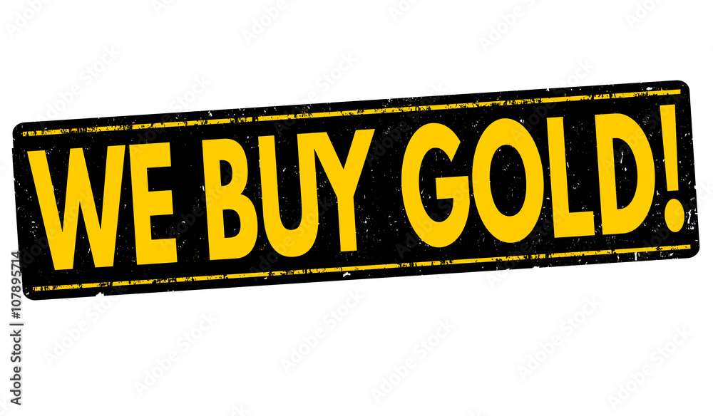 Fototapeta premium We buy gold stamp