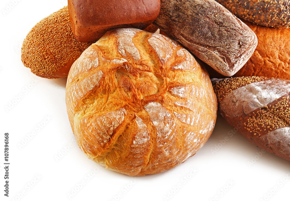 Bread isolated on white