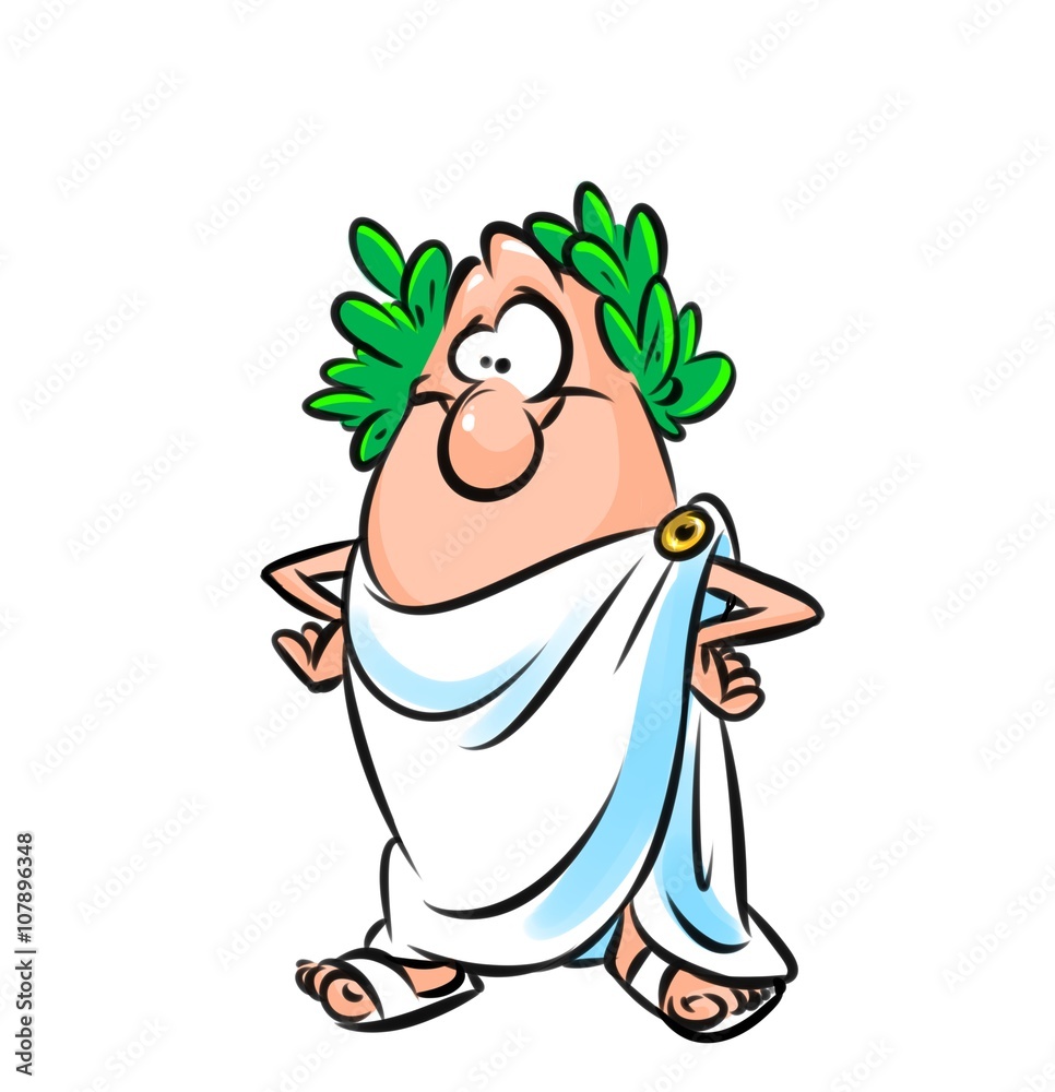 Roman senator man character cartoon illustration Stock Illustration | Adobe  Stock