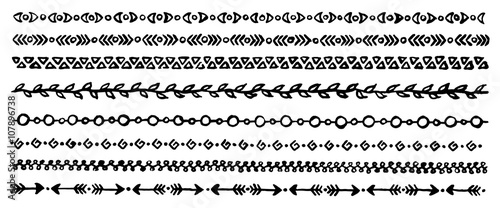 Wallpaper Mural Black and white monochrome abstract border frame isolated Torontodigital.ca