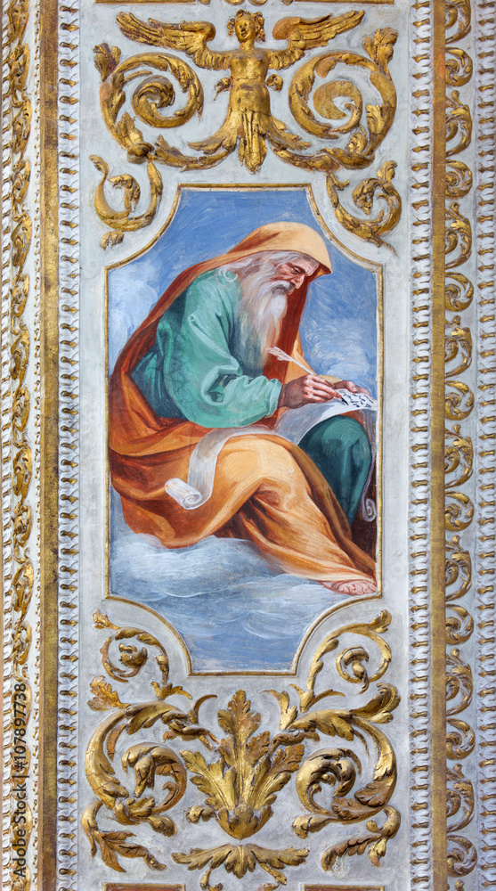 Rome - The Prophet fresco in side chapel of Our Lady of Mercy in church Basilica San Giovanni dei Fiorentini 