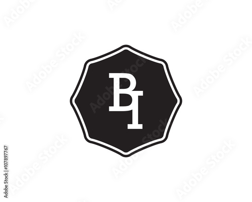 BI retro initial monogram letter logo. vintage label typography. © vectorlia