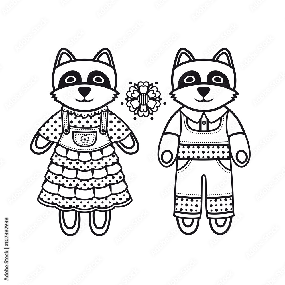 Fototapeta premium Cute Raccoon. 