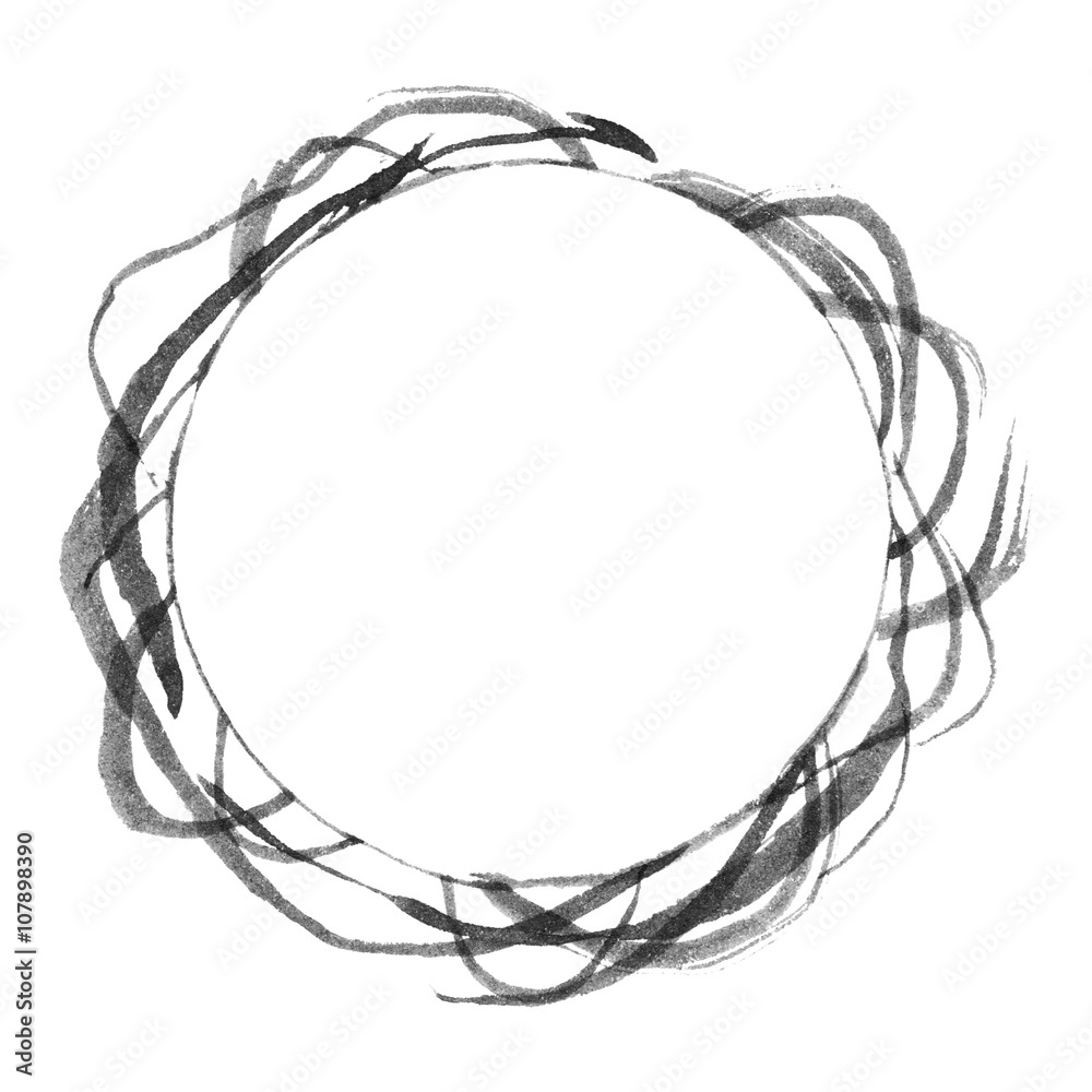 Black and white monochrome abstract frame isolated