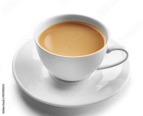 Wallpaper Mural Porcelain cup of tea with milk isolated on white background Torontodigital.ca
