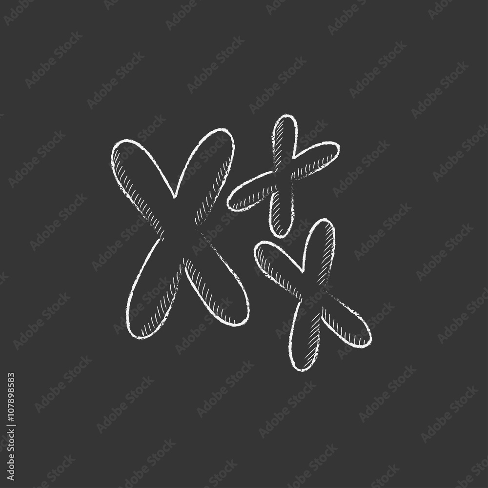 Chromosomes. Drawn in chalk icon. Chromosomes. Drawn in chalk icon.