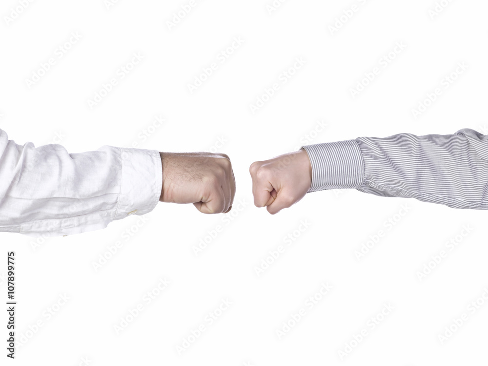 business people making fist bump