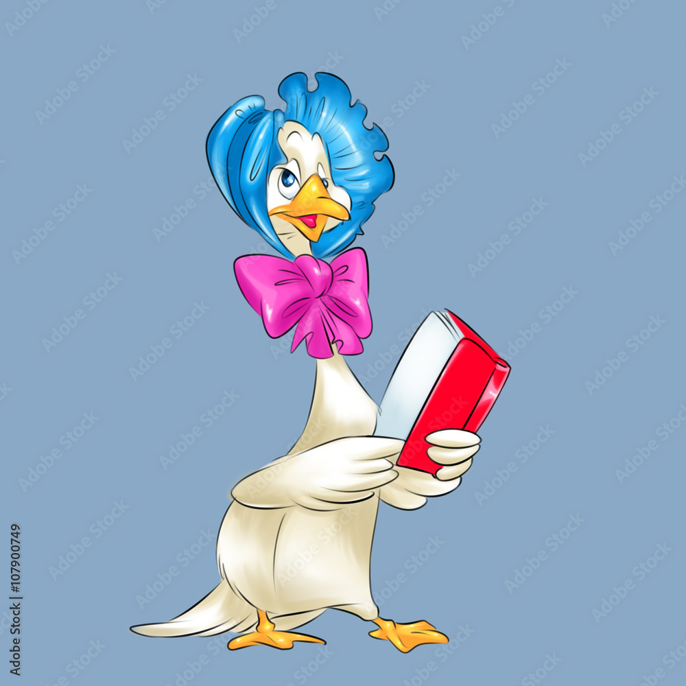 Mother Goose characters fairytale cartoon illustration Stock Illustration |  Adobe Stock