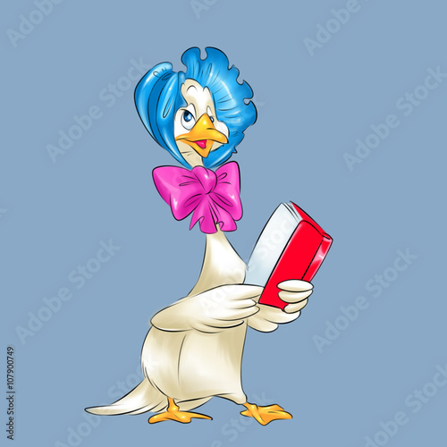 Mother Goose characters fairytale cartoon illustration