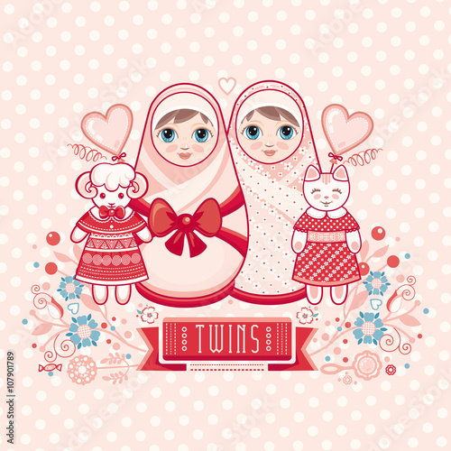 Newborn little baby. Greeting card of the newborn. 