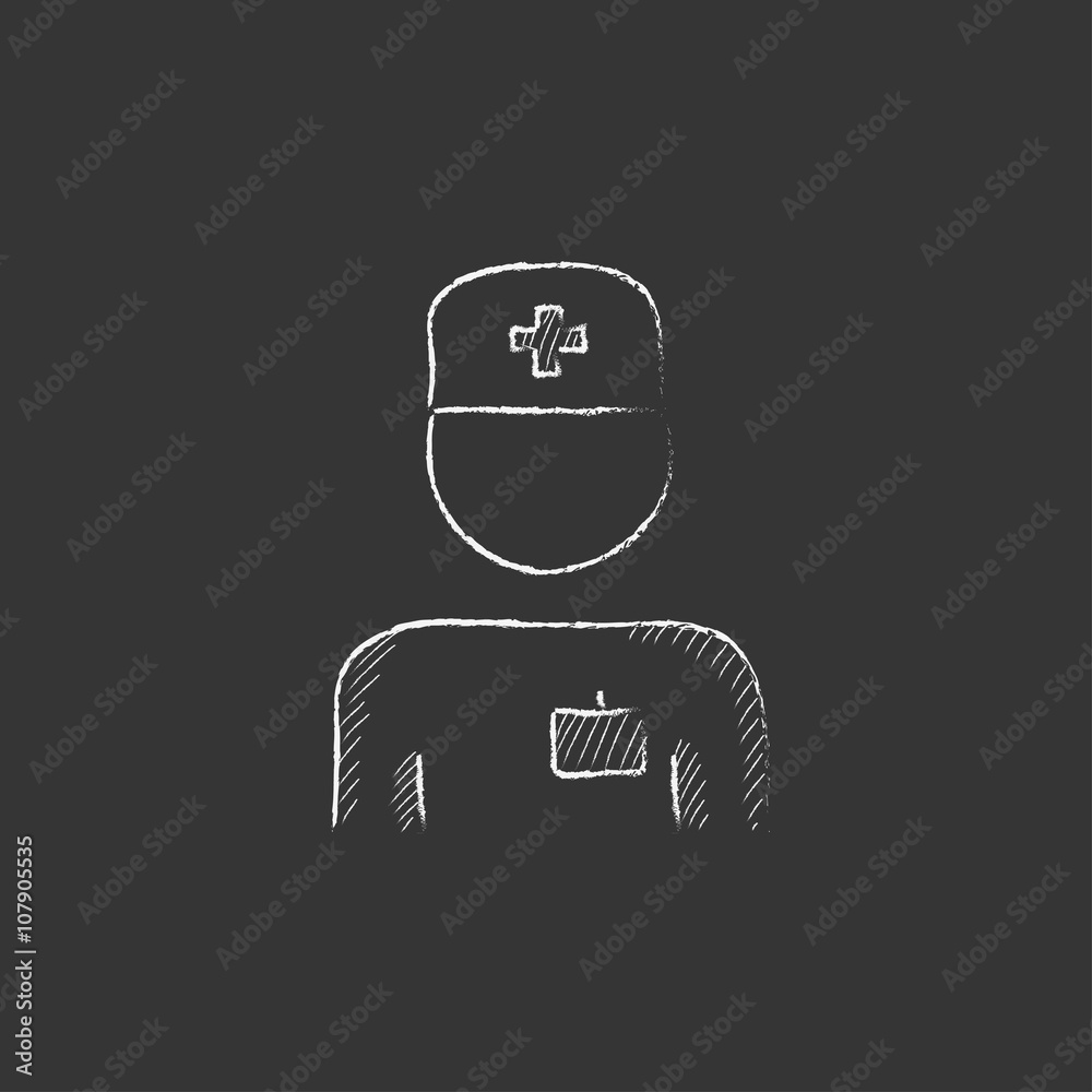 Obraz premium Nurse. Drawn in chalk icon.