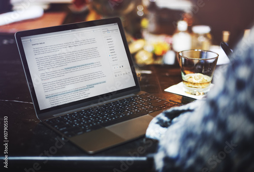 Hobby Writer Working Typing Article Concept