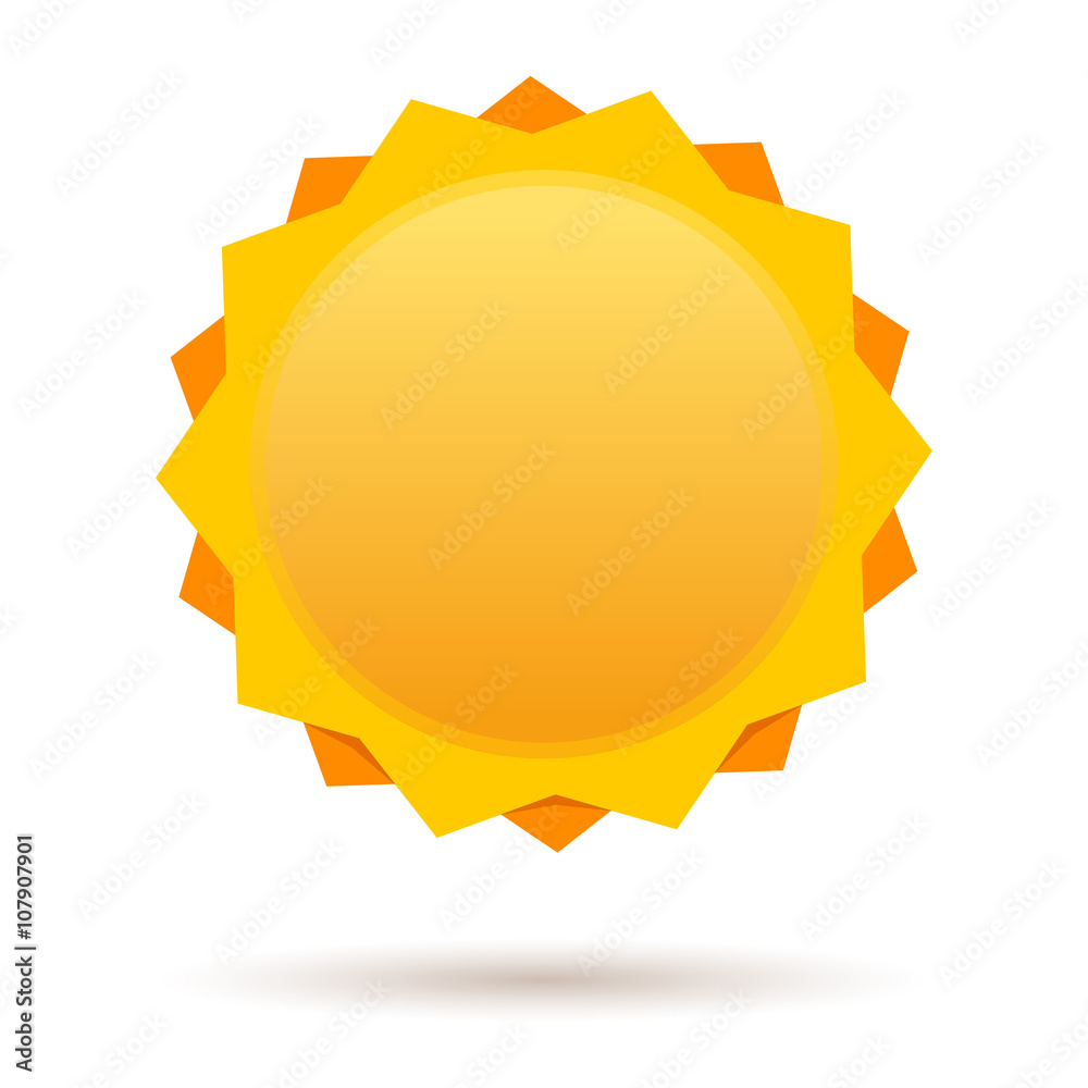Sun logo isolated on white background. Cute cartoon sun. Label design  template. Weather, summer, nature, sun star. Sun logo. Sun icon. Star sun  silhouette. Nature sun star. Sun isolated vector logo Stock