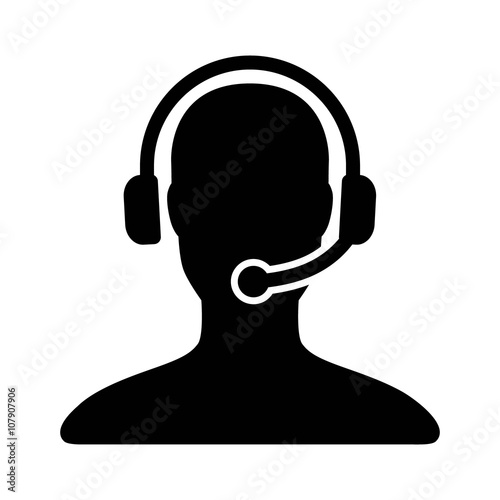 Customer support / customer service flat icon for apps and websites