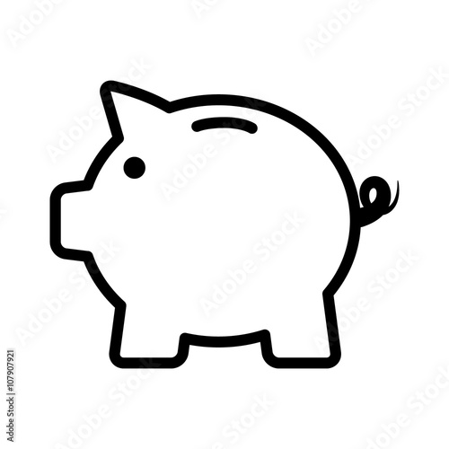 Piggy bank / piggybank life savings line art icon for apps and websites