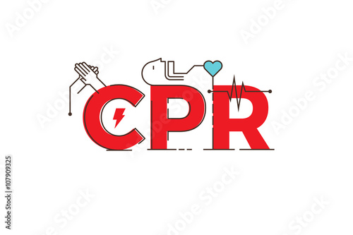CPR word design illustration