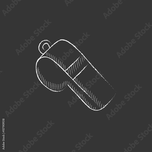 Whistle. Drawn in chalk icon.