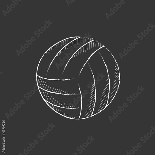 Volleyball ball. Drawn in chalk icon.