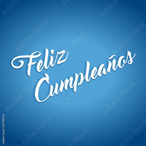 Happy Birthday hand lettering calligraphy in Spanish