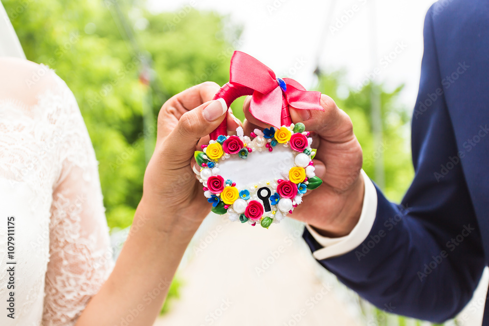 the lock in hands of newlyweds the lock in hands of newlyweds