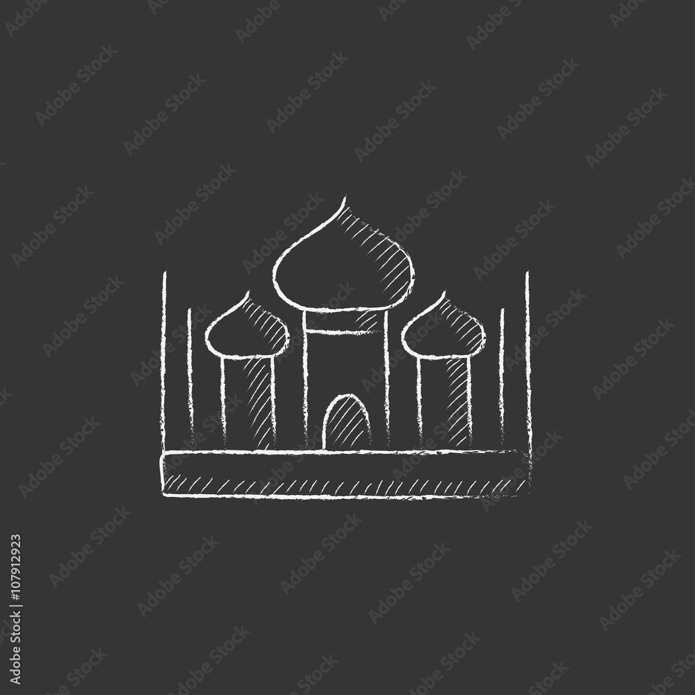 Mosque. Drawn in chalk icon. Mosque. Drawn in chalk icon.