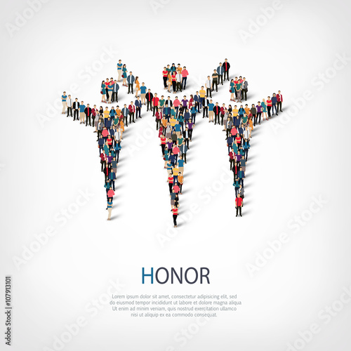 honor people sign 3d