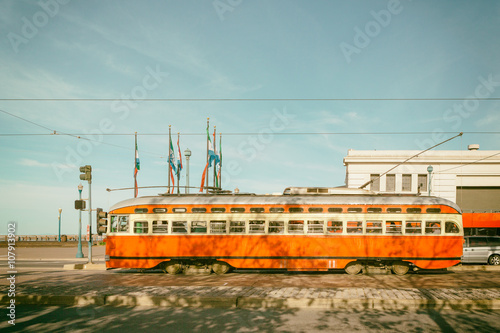 Famous Cable Car near Union Square in San Francisco, California